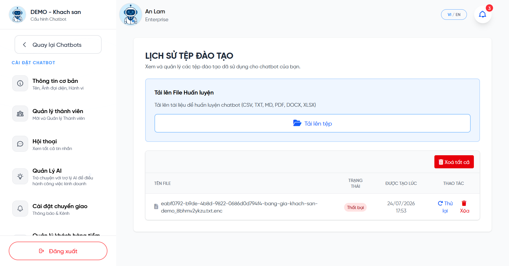 Danh sách file huấn luyện